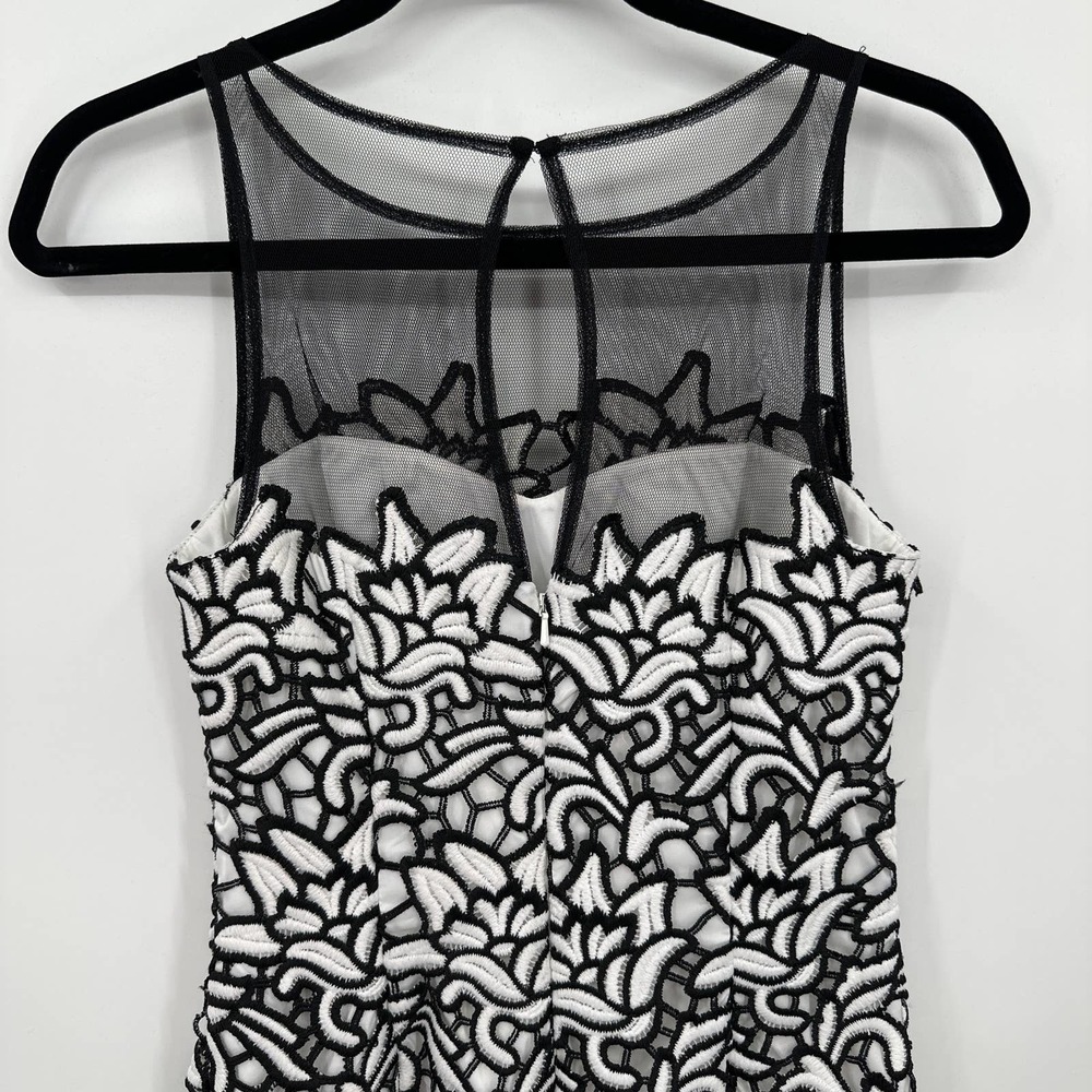 Aidan Mattox Sleeveless Lined Crochet Floral Applique Sheath Dress Womens Size 0 - Picture 5 of 8
